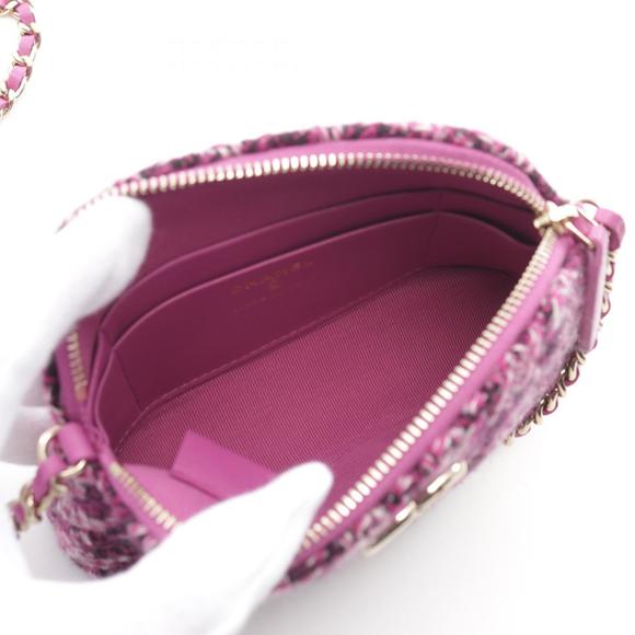 CHANEL Coco Mark Shoulder Bag Fabric Pink Multicolor ⭐ - Picture 4 of 6